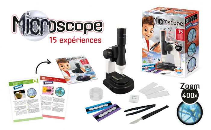 Microscop optic pentru copii, 15 experimente, Zoom 400x, Buki France [5]