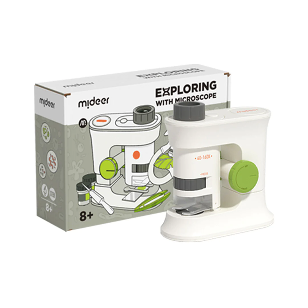 Microscop pentru copii, marire de 160x, obiectiv optic HD, lumina Led, portabil, imagini clare [1]