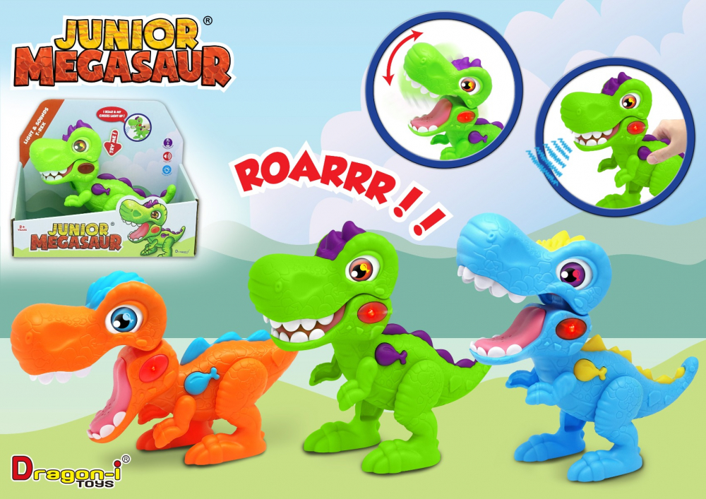 Mighty Megasaur - Dinozaur Junior cu lumini si sunete, diverse culori varsta 2-3 ani ,3-5 ani, Baieti [4]
