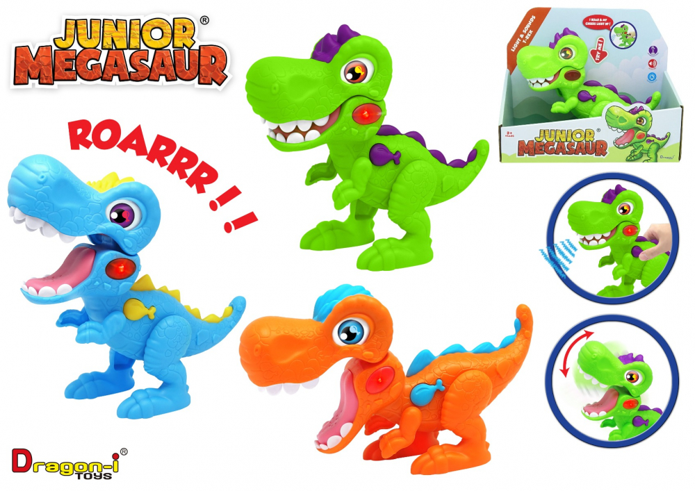 Mighty Megasaur - Dinozaur Junior cu lumini si sunete, diverse culori varsta 2-3 ani ,3-5 ani, Baieti [5]