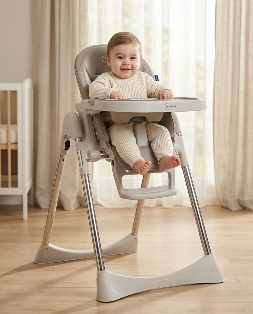 Miiluna scaun de masa pliabil andromeda, grey copii cu varsta peste 6 luni [7]