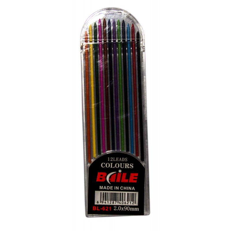 Mine creion mecanic CNX BAILE BL-621, 2.0mm, HB, set 12 culori [3]