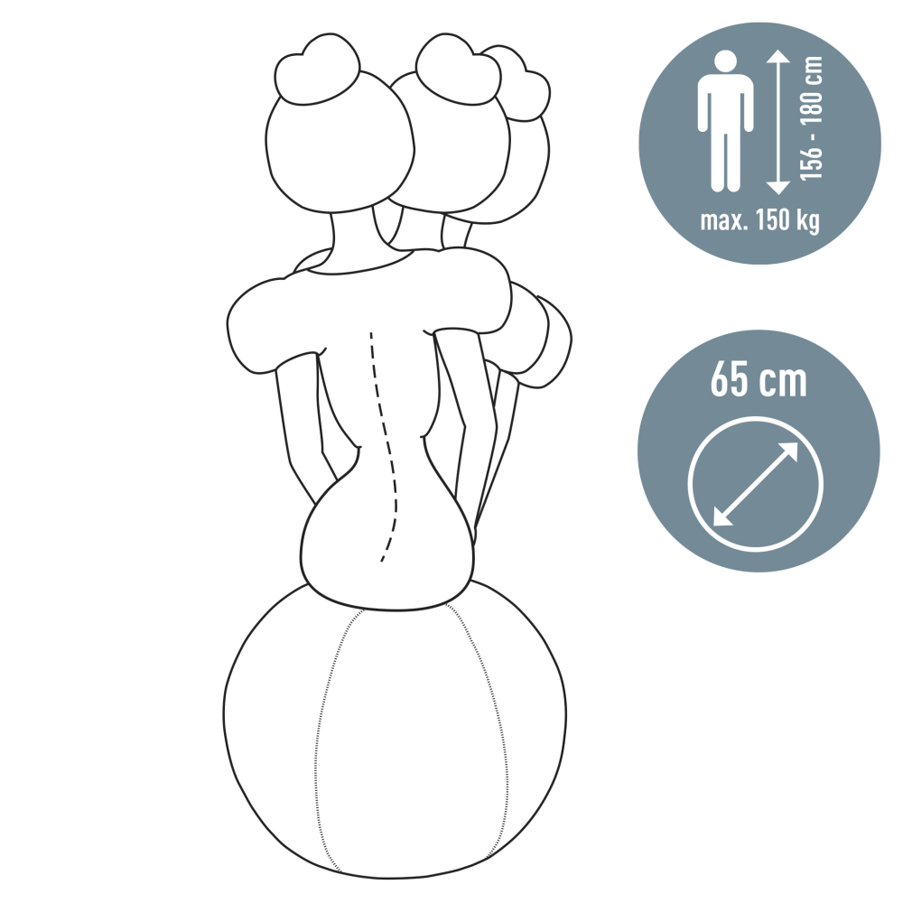 Minge ergonomica pt sezut sau fitness fct oprire 65cm gri carbune leitz [5]