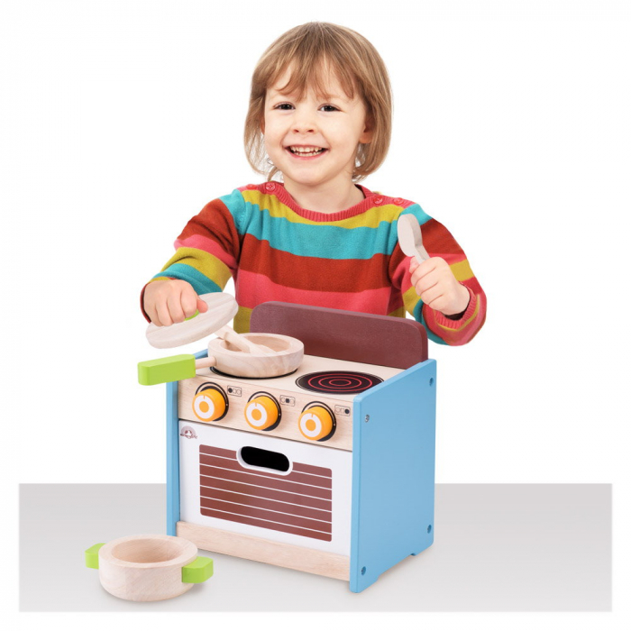 Mini-aragaz din lemn cu cuptor si accesorii [2]