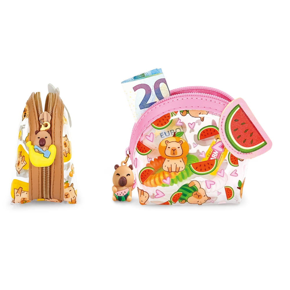Mini portofel BeCappy Capibara – transparent cu aplicatii si breloc pe lant, pret/1 buc [2]