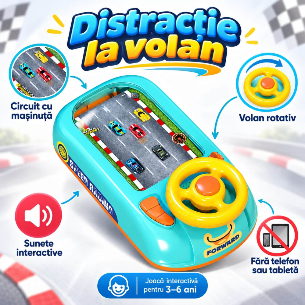 Simulator Curse Masini cu Volan pentru Copii [5]