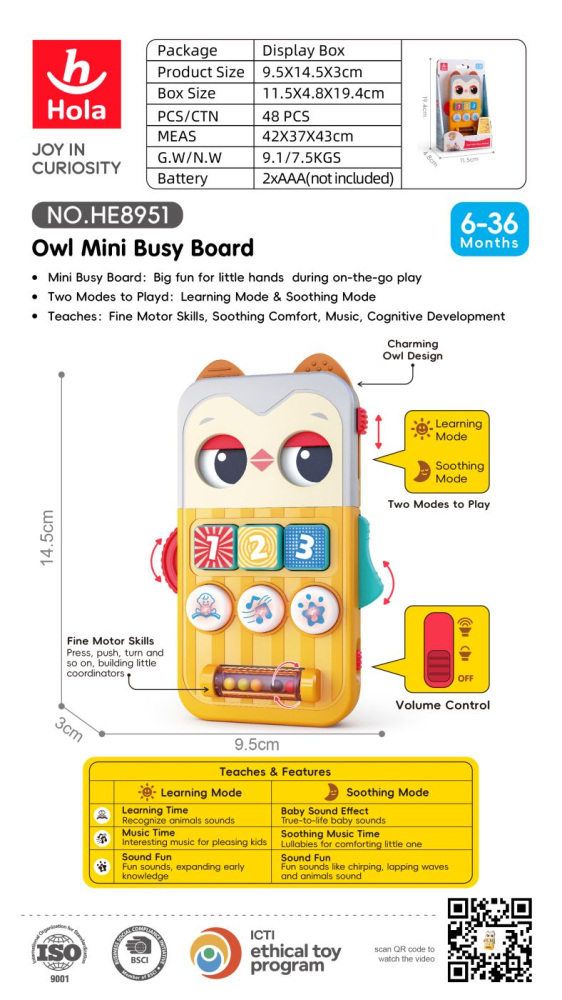 Mini tablita educativa bufnita cu muzica si lumini copii varsta 6 ani - 3 ani [5]