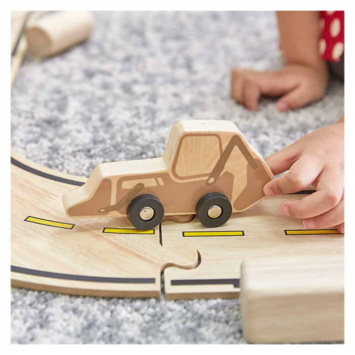 Mini vehicule din lemn, set 10 bucati, Guidecraft, 2-9 ani [6]