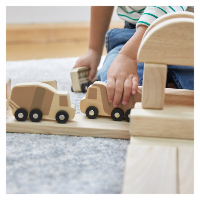 Mini vehicule din lemn, set 10 bucati, Guidecraft, 2-9 ani [3]