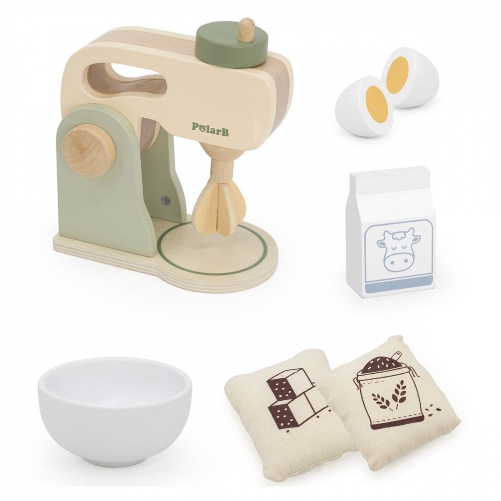Mixer din lemn cu accesorii, PolarB, 3-6 ani [5]