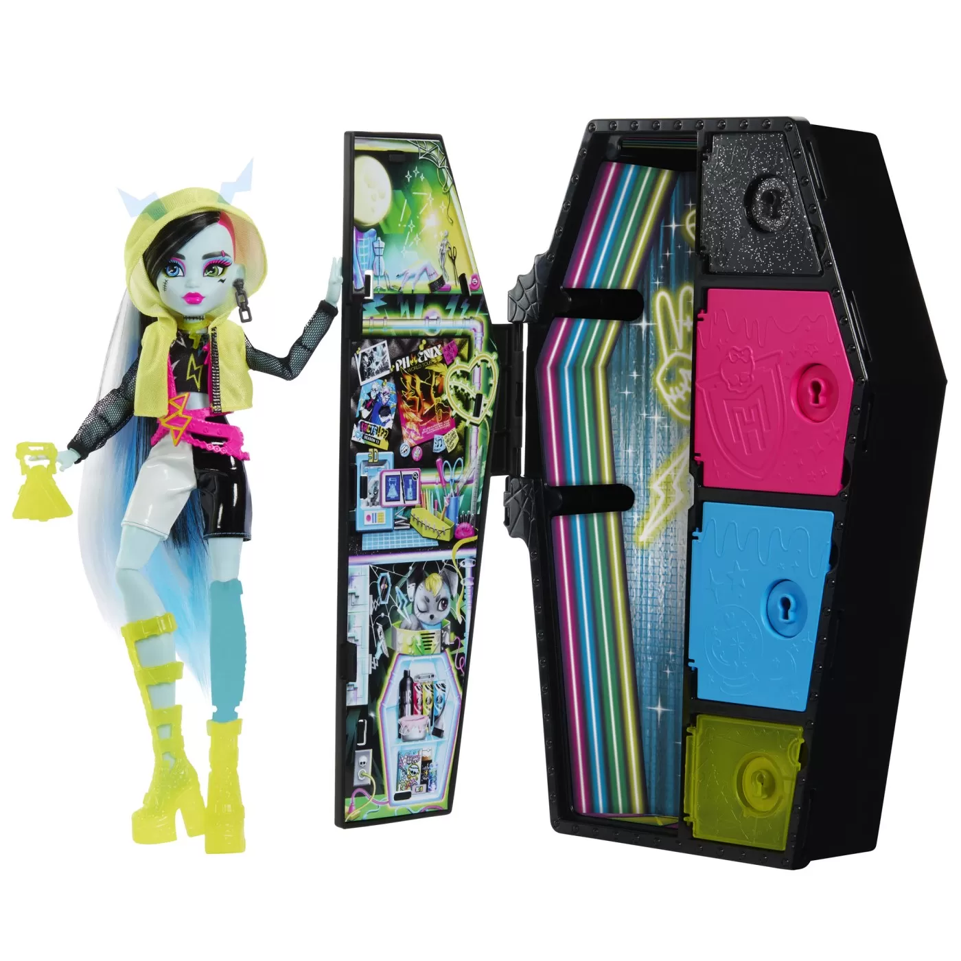 Monster high neon frights papusa frankie stein, varsta de la 4 ani la 8 ani [2]