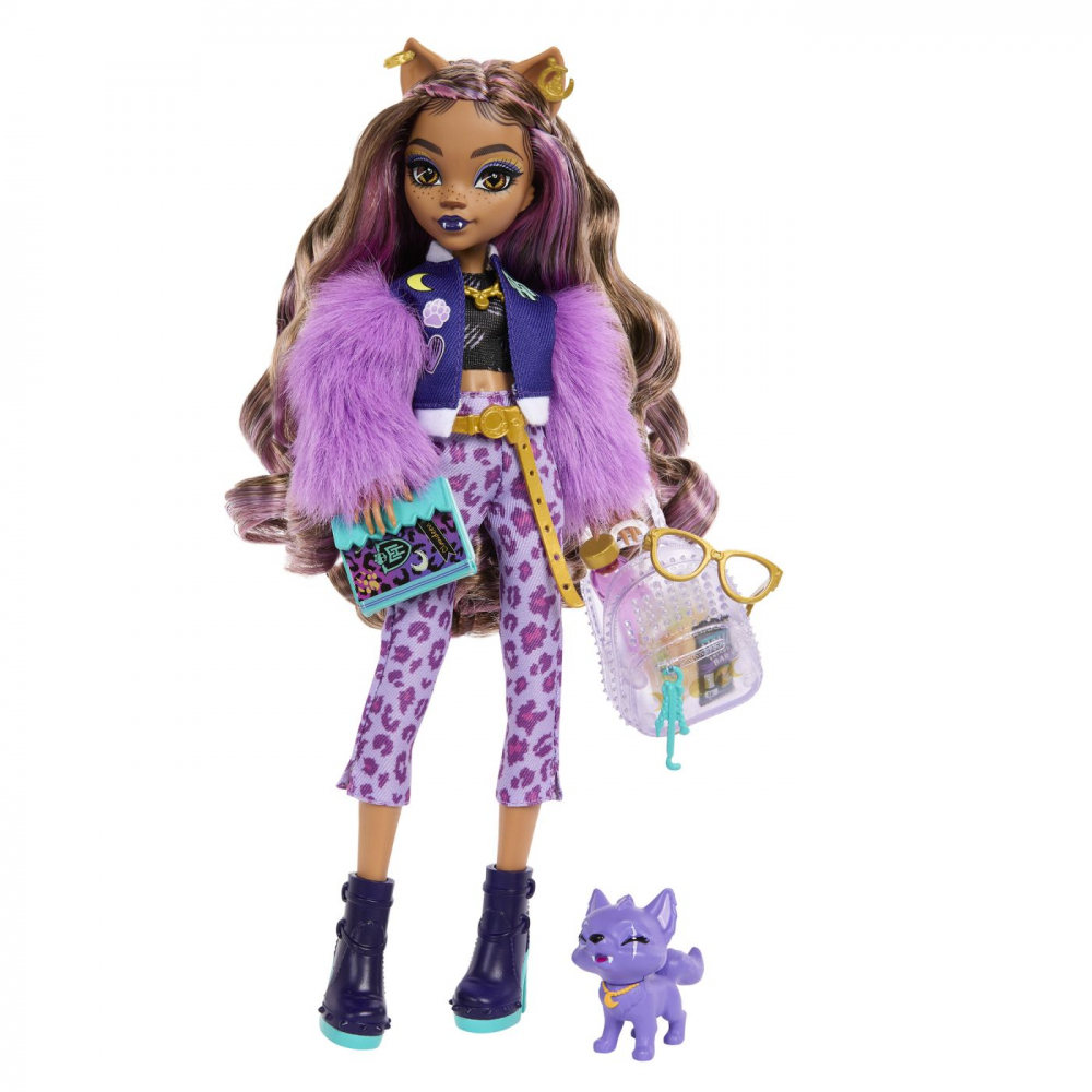Monster high papusa clawdeen wolf si catelul crescent, varsta de la 4 ani la 8 ani [5]