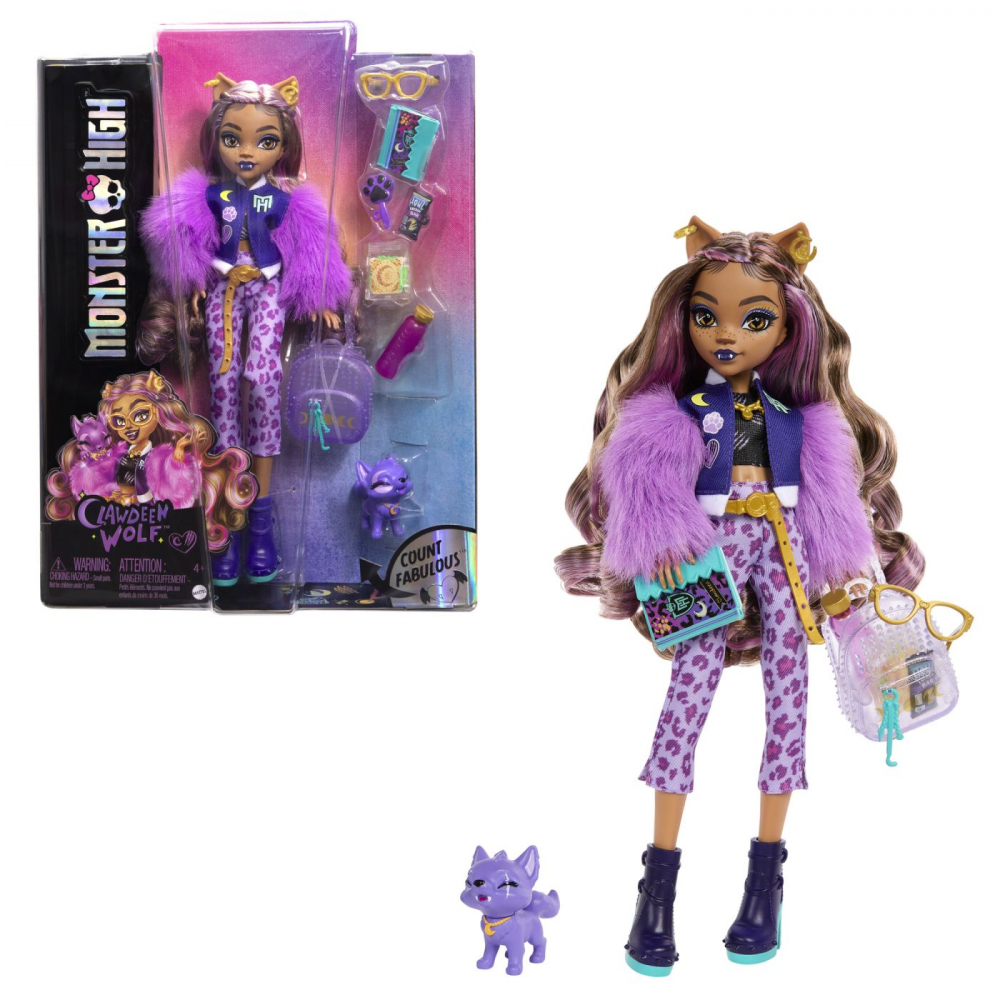 Monster high papusa clawdeen wolf si catelul crescent, varsta de la 4 ani la 8 ani [2]