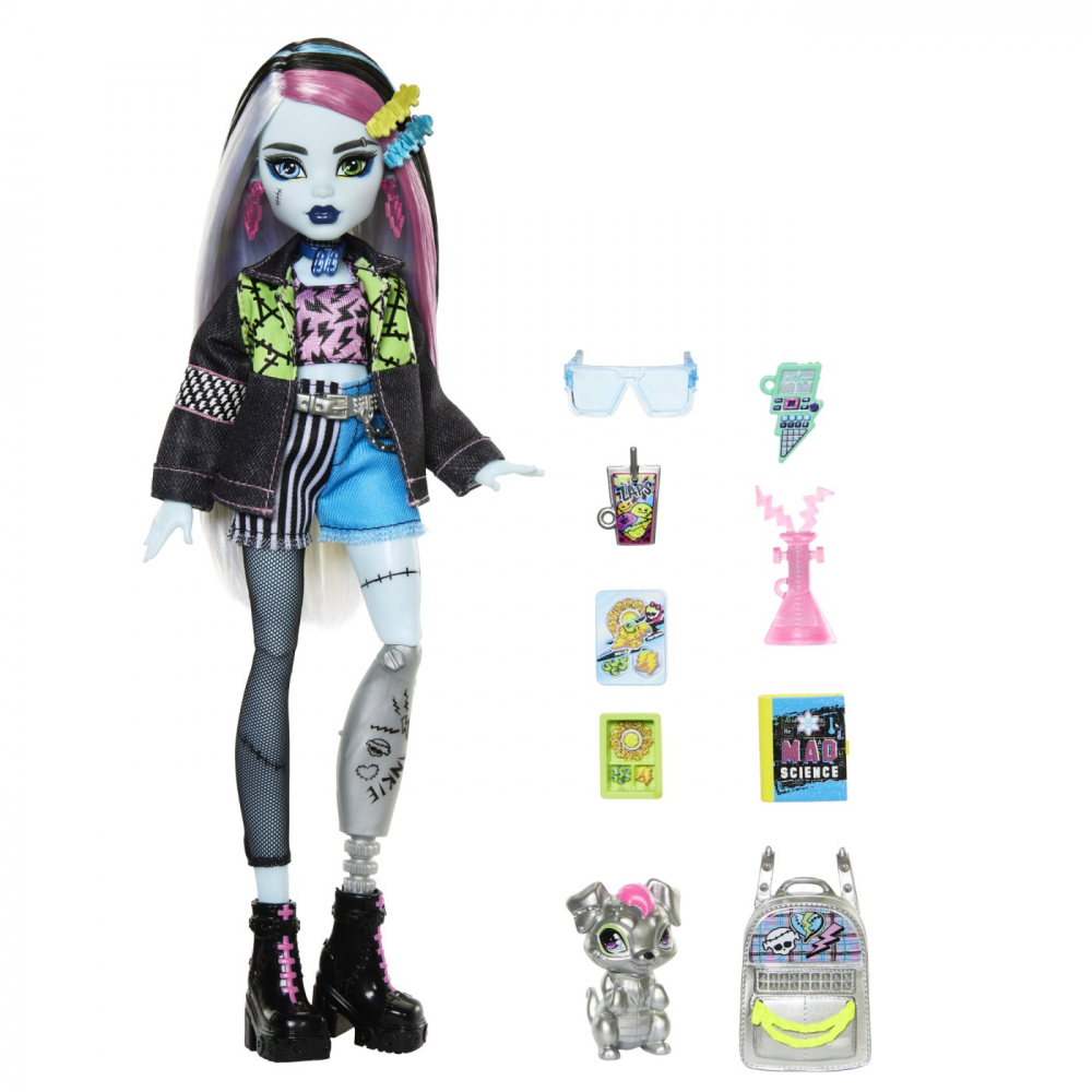 Monster high papusa frankie stein si animalut watzie, varsta de la 4 ani la 8 ani [2]