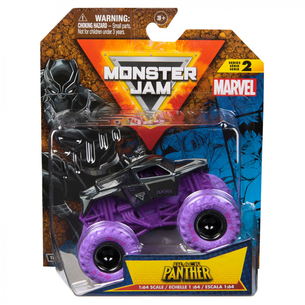 Monster jam marvel camion gigant black panther scara 1 la 64, varsta de la 3 ani la 12 ani [1]