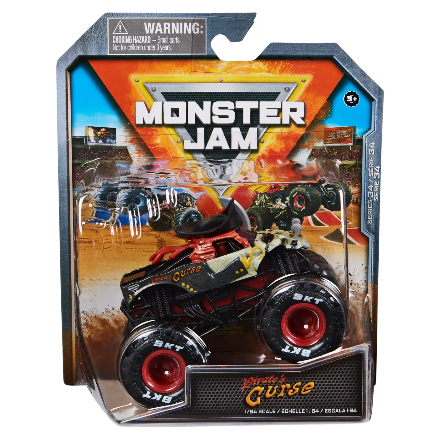 Monster jam masinuta metalica pirate's curse scara 1 la 64, varsta de la 3 ani la +15 ani [1]