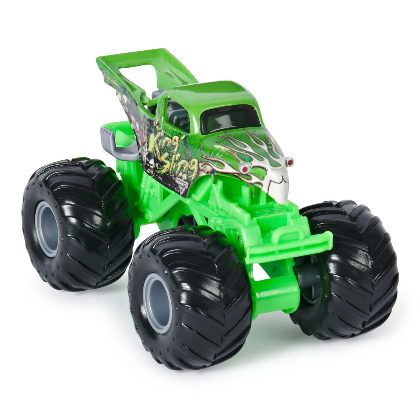 Monster jam set 2 masinute metalice bog hog si king sling scara 1 la 64, copii 3 ani pana la 7 ani [9]