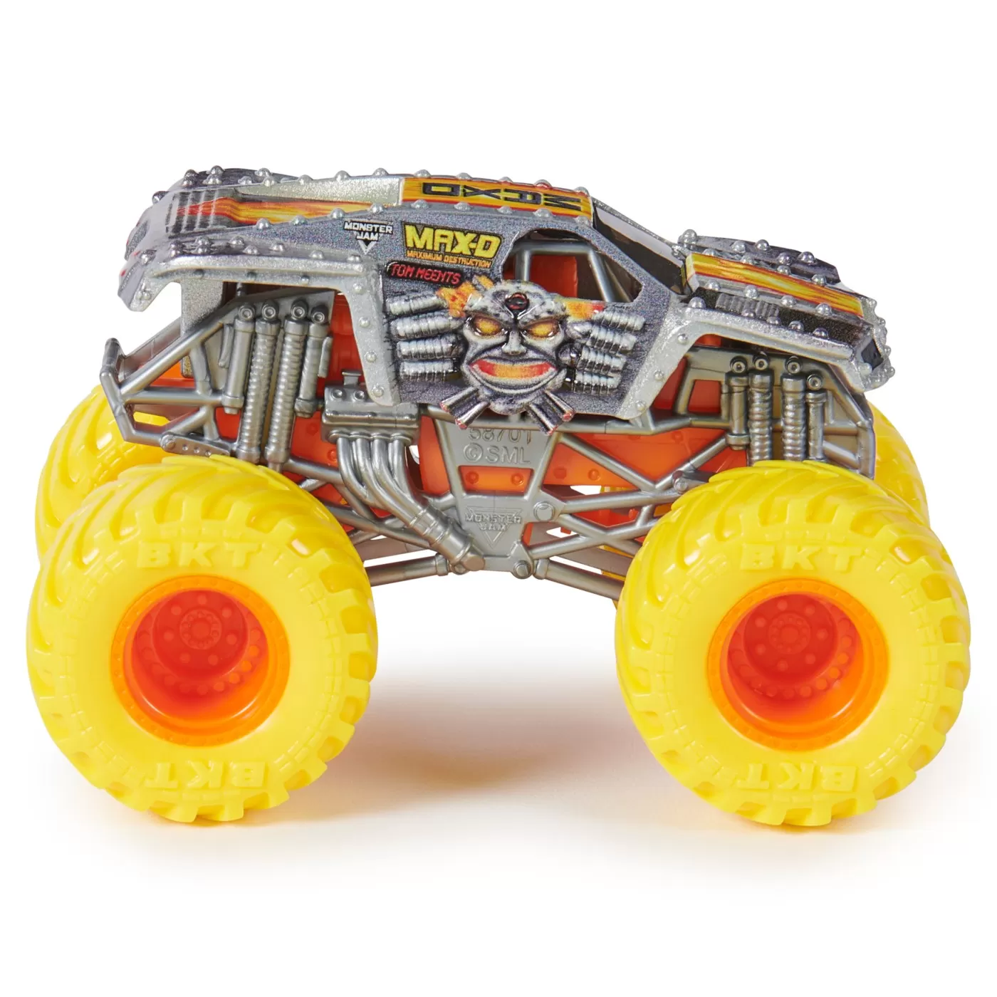Monster jam set 2 masinute metalice grave digger si max-d scara 1:64, varsta de la 3 ani la 7 ani [9]
