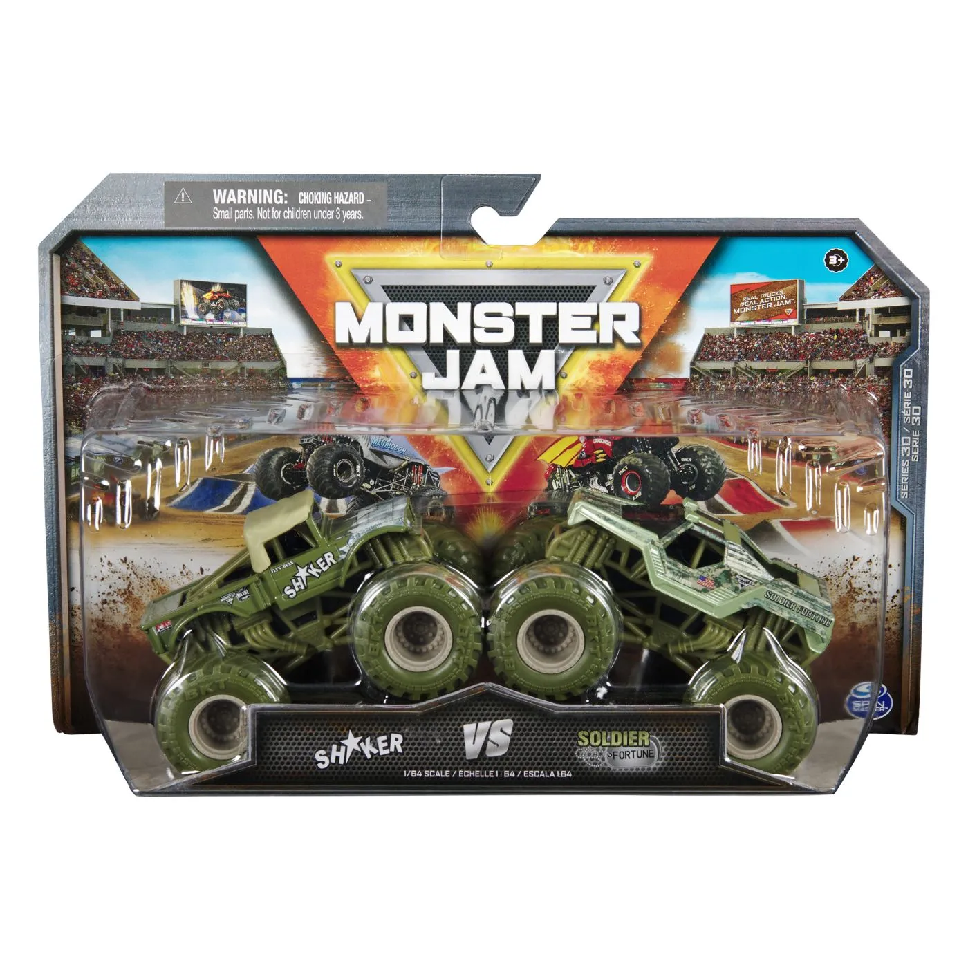 Monster jam set 2 masinute metalice shaker si soldier fortune scara 1 la 64, copii 3 ani-7 ani [1]