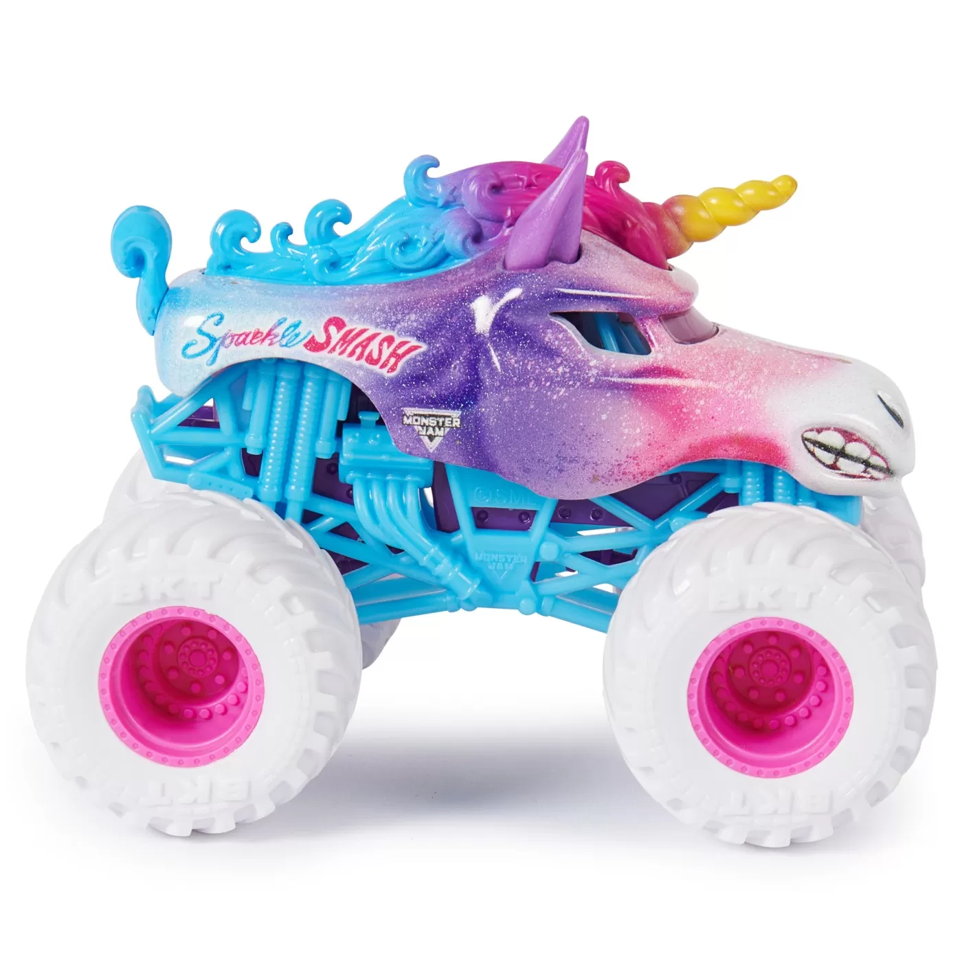 Monster jam set 2 masinute metalice sparkle smash scara 1:64, varsta de la 3 ani la 7 ani [3]