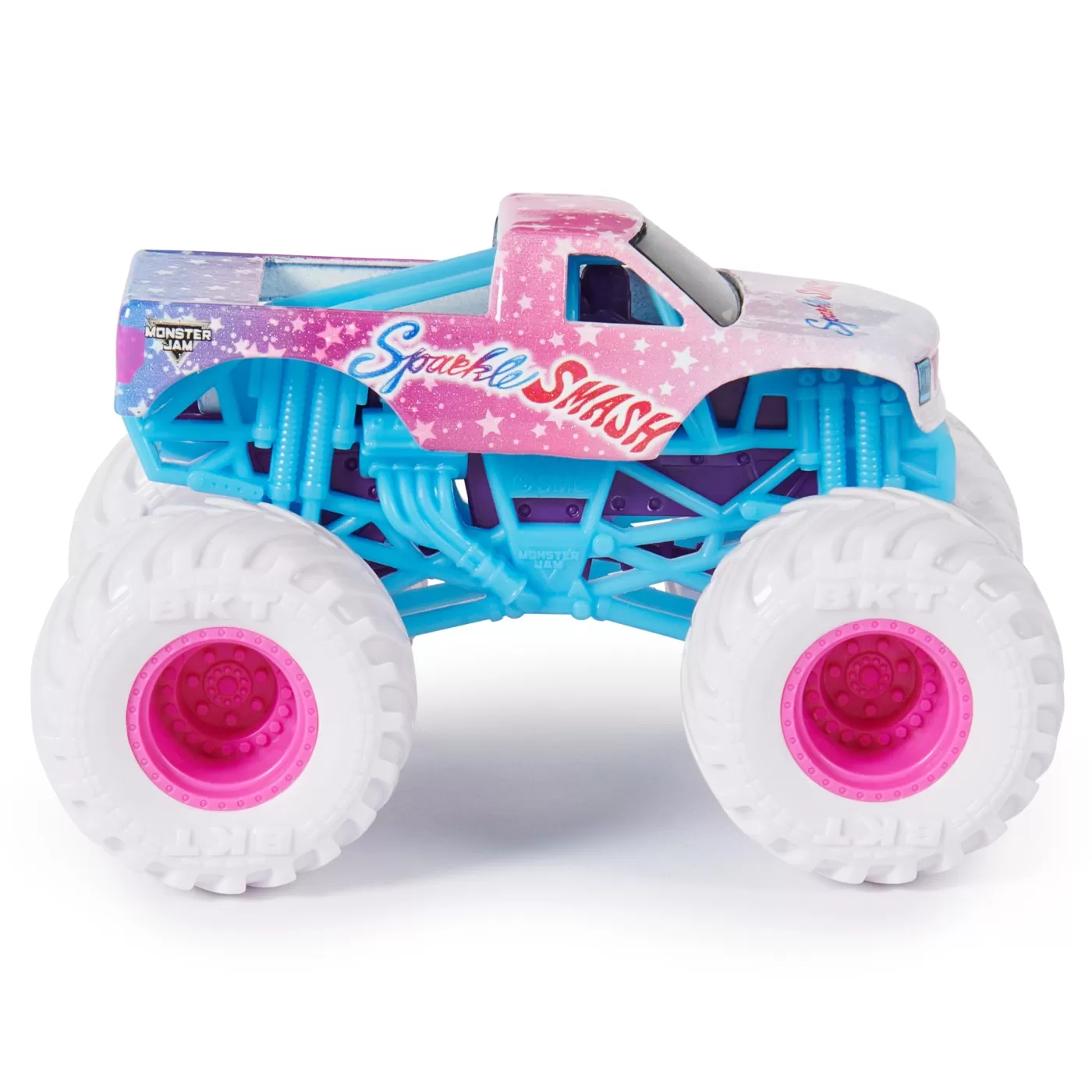 Monster jam set 2 masinute metalice sparkle smash scara 1:64, varsta de la 3 ani la 7 ani [6]