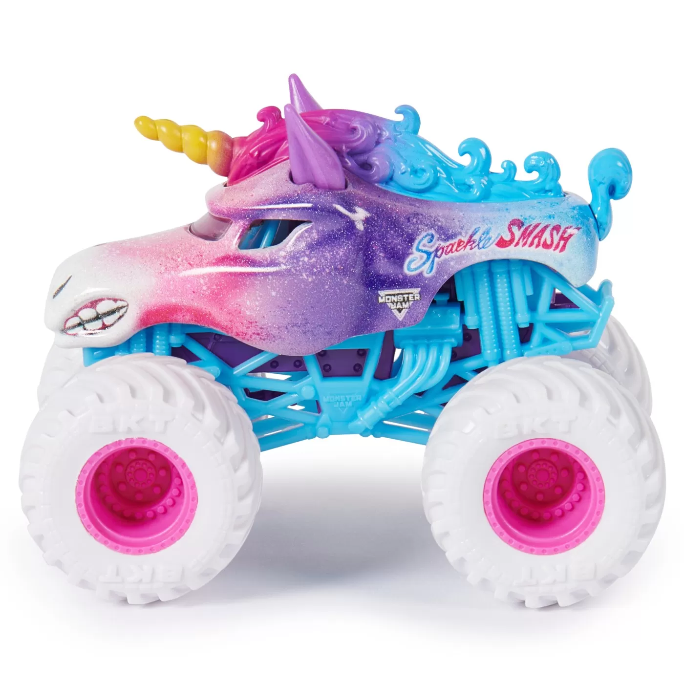 Monster jam set 2 masinute metalice sparkle smash scara 1:64, varsta de la 3 ani la 7 ani [4]