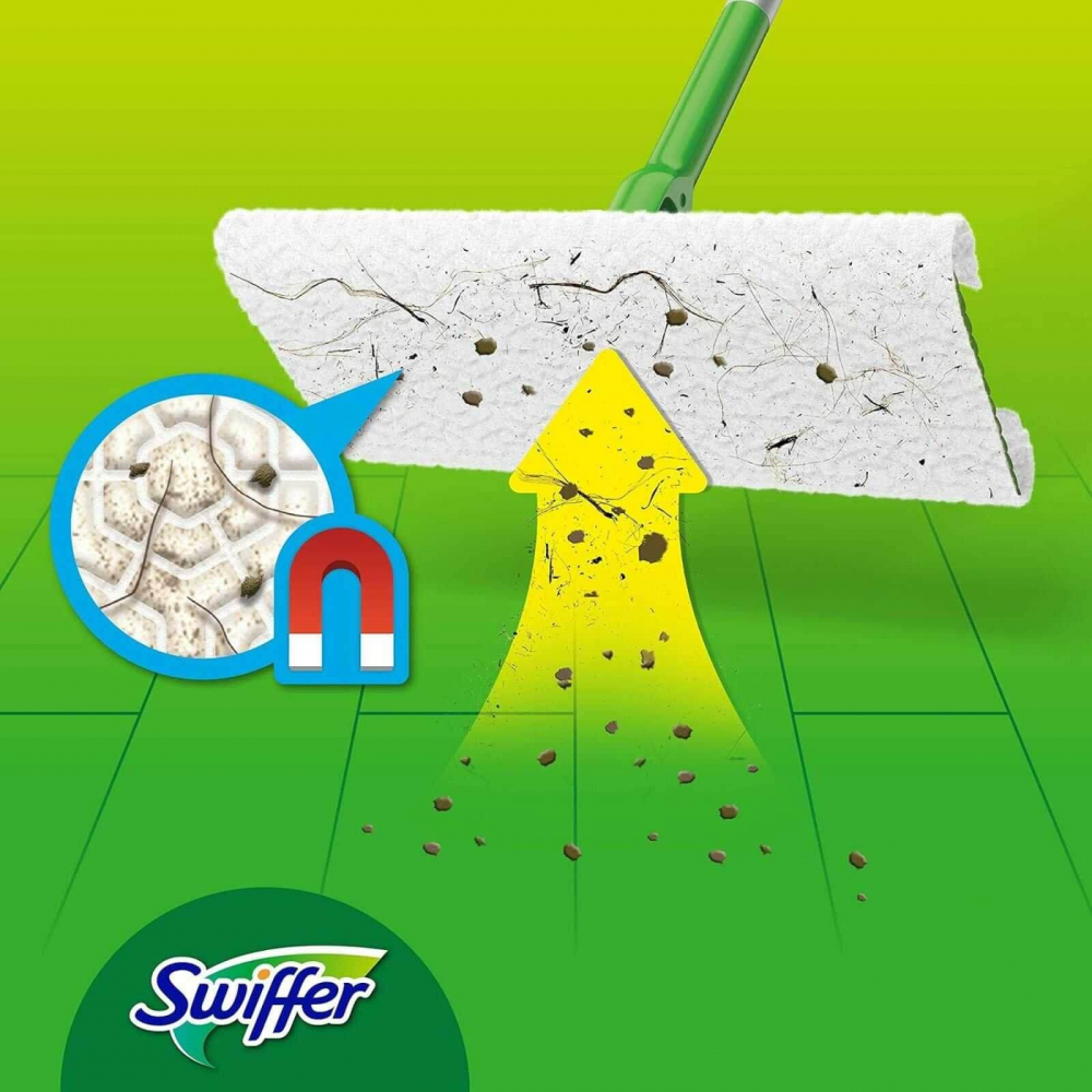 Set mop plat Swiffer Dry + Wet cu 11 rezerve - curatare umeda si uscata [5]
