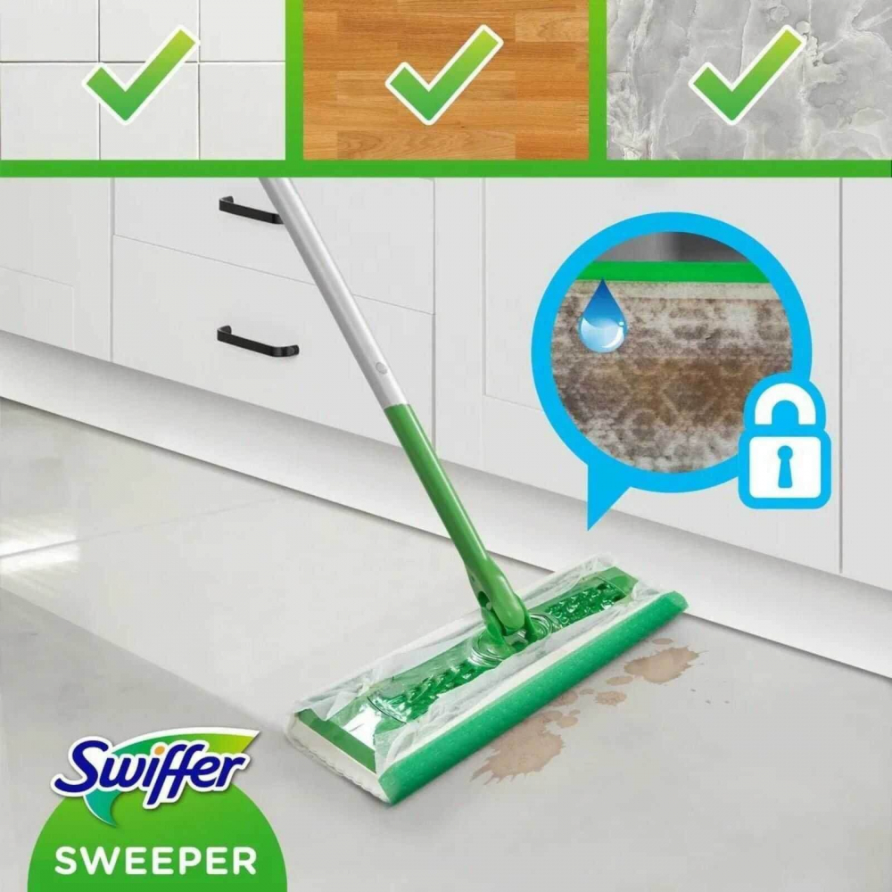 Set mop plat Swiffer Dry + Wet cu 11 rezerve - curatare umeda si uscata [3]