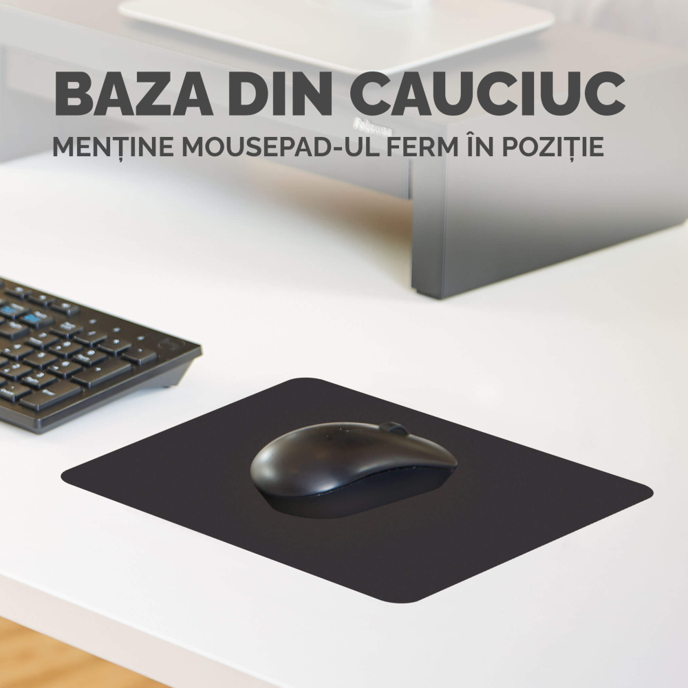 Mouse pad din poliester negru fellowes [3]