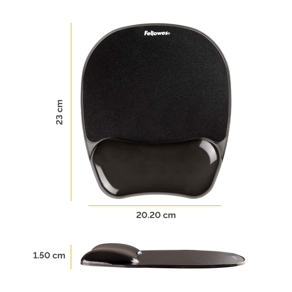 Mouse pad si suport incheieturi negru gel crystal fellowes [2]