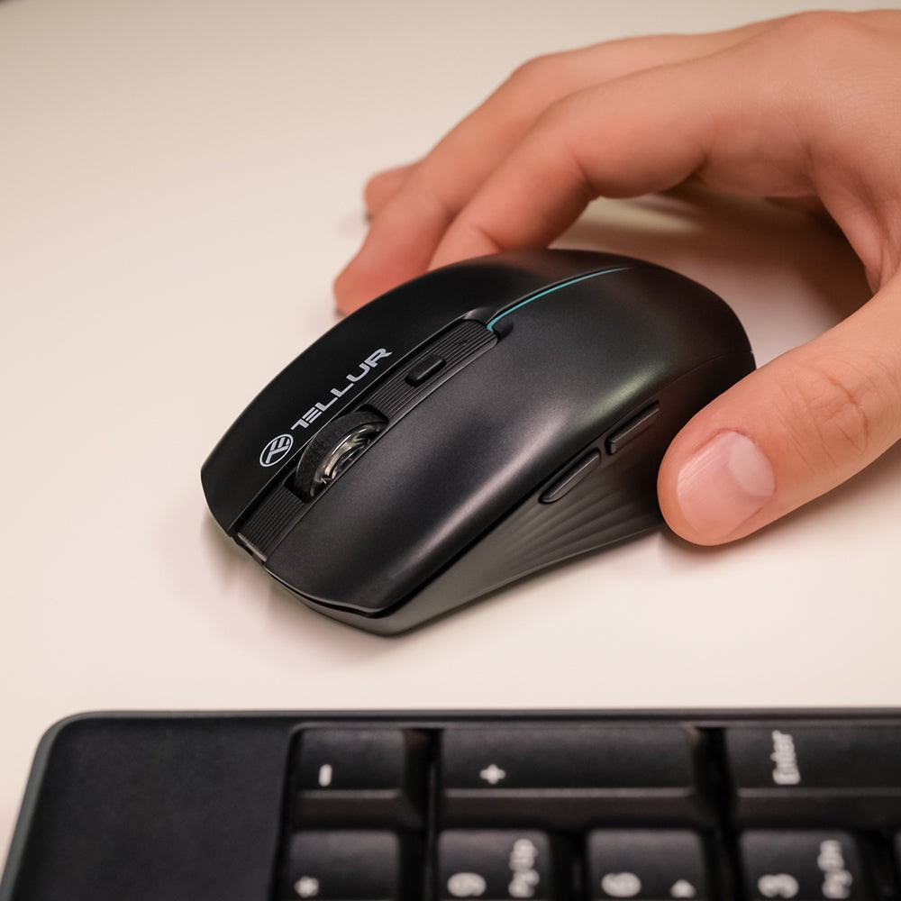 Mouse wireless Tellur, Silent Click, Negru [7]
