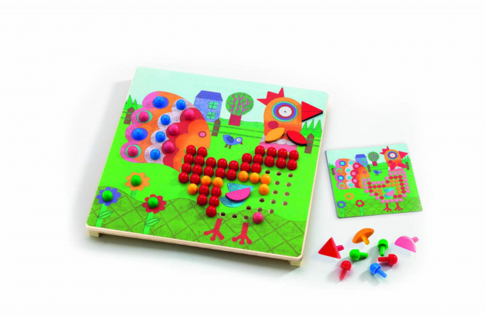 Mosaico Animo, Joc Mozaic cu piuneze, 8 modele, varsta 3 - 6 ani, Baiat, Fata [2]