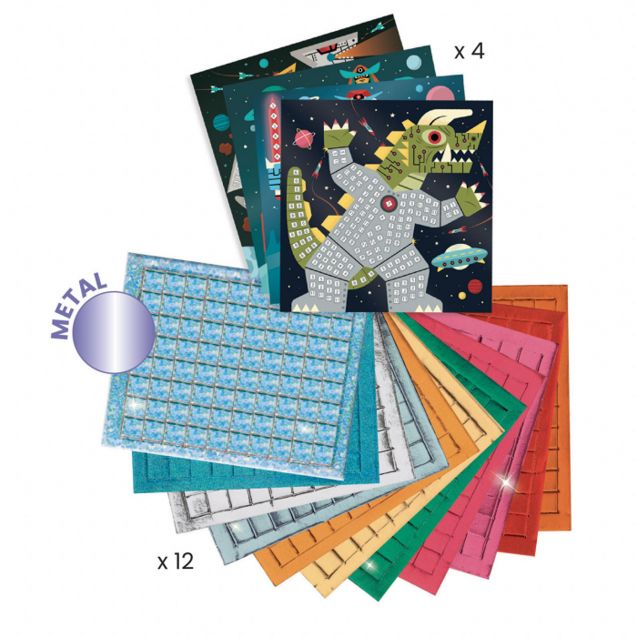 Mozaic - In spatiu, Set creativ cu spuma autocolanta, Djeco, varsta 3 - 6, 6 - 9 ani, Baiat [3]