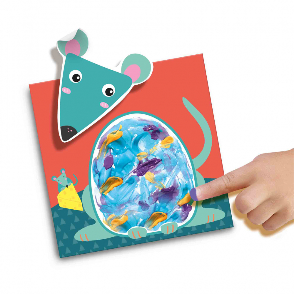 My first - Set acuarele pentru degete si tablouri cu animale de jucarie, copii varsta 1 an+,4 ani+ [3]