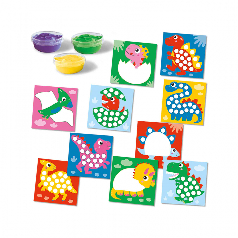 My first - Set acuarele pentru degete si tablouri cu dinozauri, copii varsta 1 an+,4 ani+ [2]