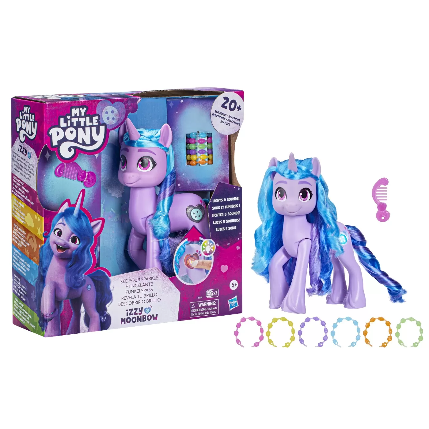 Izzy Moonbow, Figurina Unicorn 15 cm, My Little Pony, See Your Sparkle, varsta de la 5 ani la 12 ani [1]