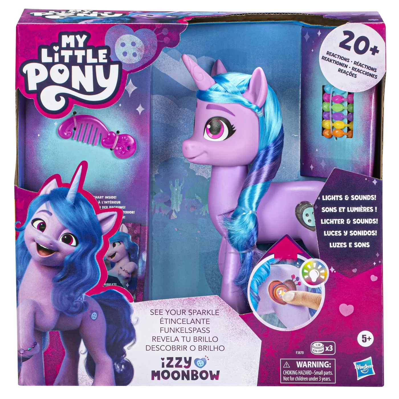 Izzy Moonbow, Figurina Unicorn 15 cm, My Little Pony, See Your Sparkle, varsta de la 5 ani la 12 ani [8]