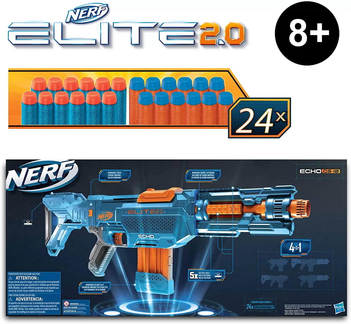 Nerf blaster 2.0 elite echo cs-10, varsta de la 8 ani la +15 ani [8]