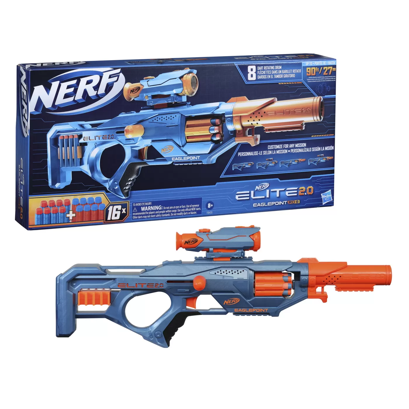 Nerf blaster elite 2.0 eaglepoint rd 8, varsta de la 8 ani la +15 ani [4]