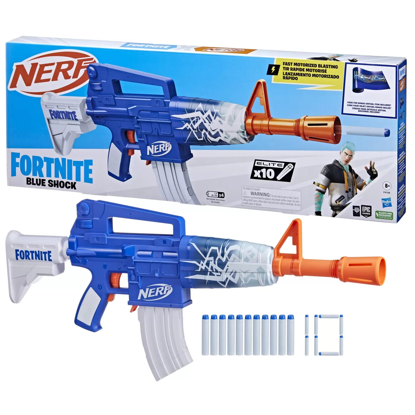 Nerf blaster nerf fortnite blue shock, varsta de la 8 ani la +15 ani [3]