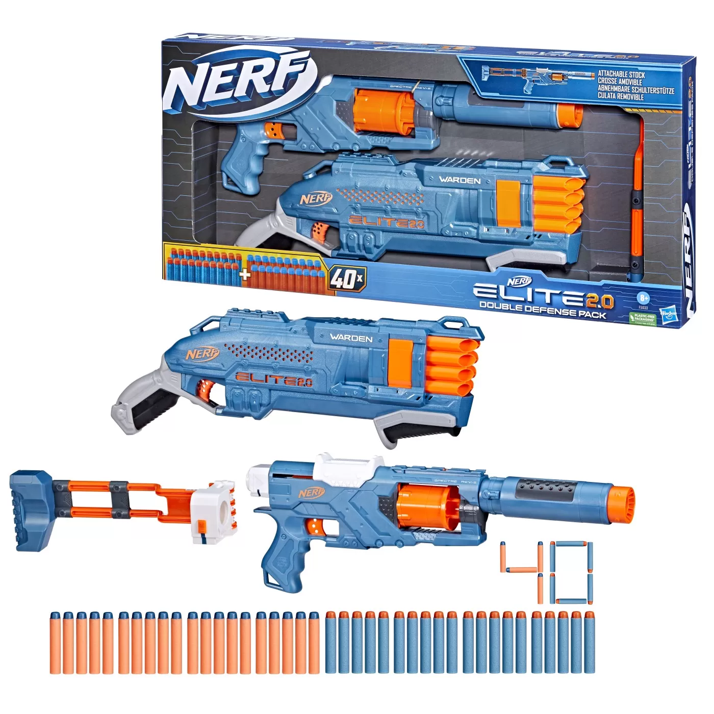 Nerf blaster set duble defense elite 2.0, varsta de la 8 ani la +15 ani [4]