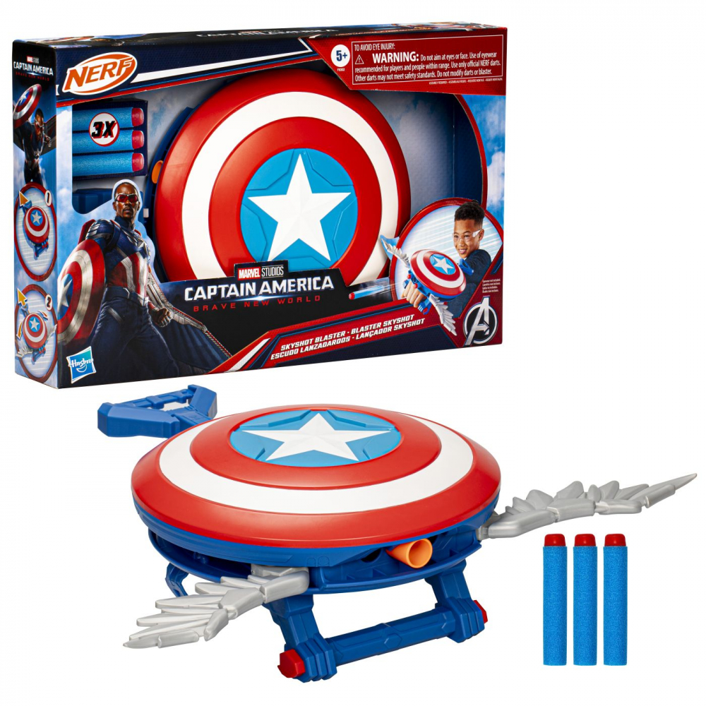 Nerf blaster skyshot captain america brave new world, varsta de la 5 ani la 12 ani [7]