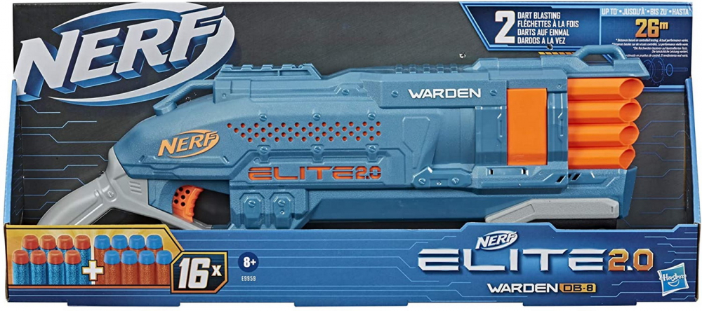 Nerf elite 2.0 blaster warden db-8, varsta de la 8 ani la +15 ani [1]