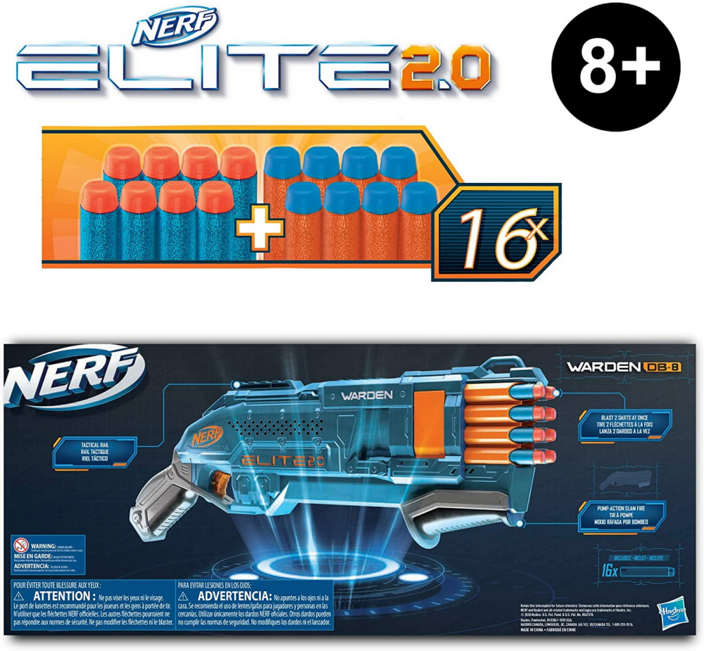 Nerf elite 2.0 blaster warden db-8, varsta de la 8 ani la +15 ani [6]