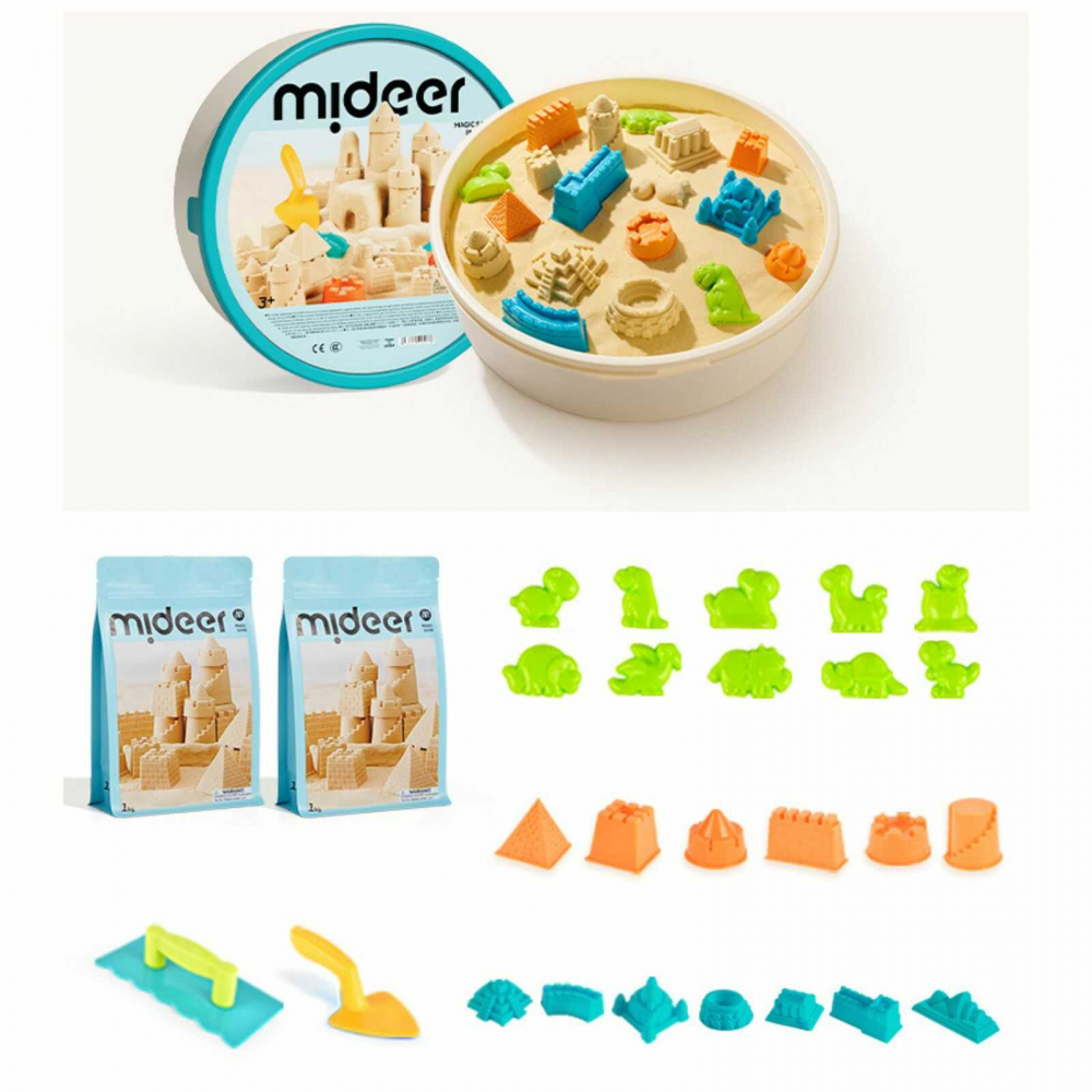 Nisip Kinetic Magic MiDeer, 2 Kg și 25 Accesorii – Joacă Creativă pentru Copii [3]