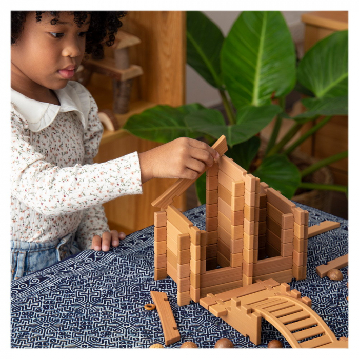 Notch Blocks, kit constructie Eastern, 87 piese, Guidecraft, 3+ ani [3]