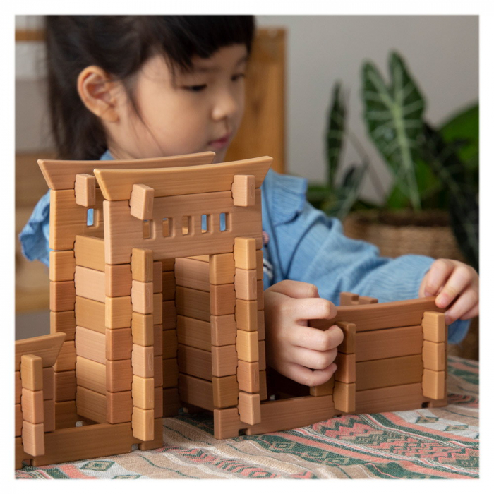 Notch Blocks, kit constructie Eastern, 87 piese, Guidecraft, 3+ ani [2]