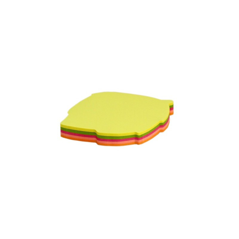 Notes adeziv Office Cover SN4505F, 100 coli, 75x75mm, 5 culori neon, forma frunza, blister [2]