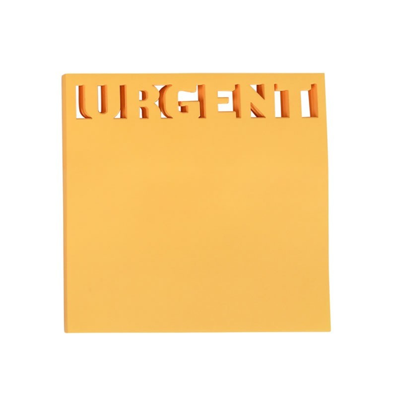 Notes adeziv stantat Office Cover H1-URGENT, 50 coli, 75x75mm, portocaliu neon, blister [3]