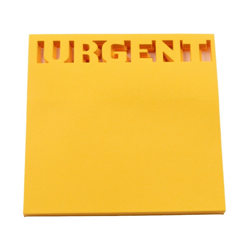 Notes adeziv stantat Office Cover H1-URGENT, 50 coli, 75x75mm, portocaliu neon, blister [1]